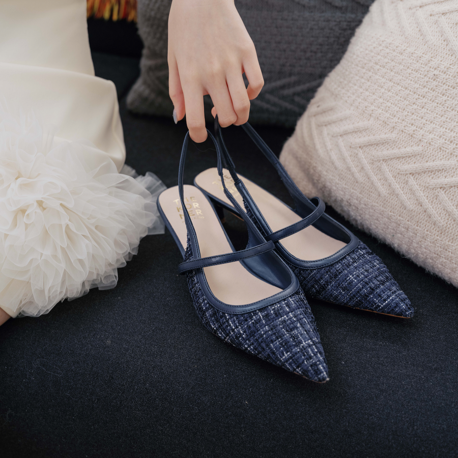 Kleo Tweed Heels - Black (BLK)