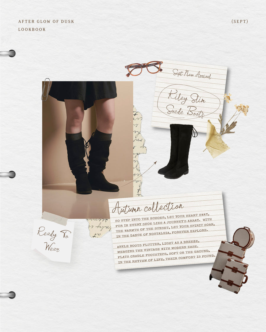 Kiley Slim Suede Boots - Mid Length (BLK)