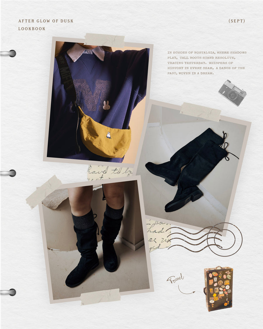 Kiley Slim Suede Boots - Mid Length (BLK)