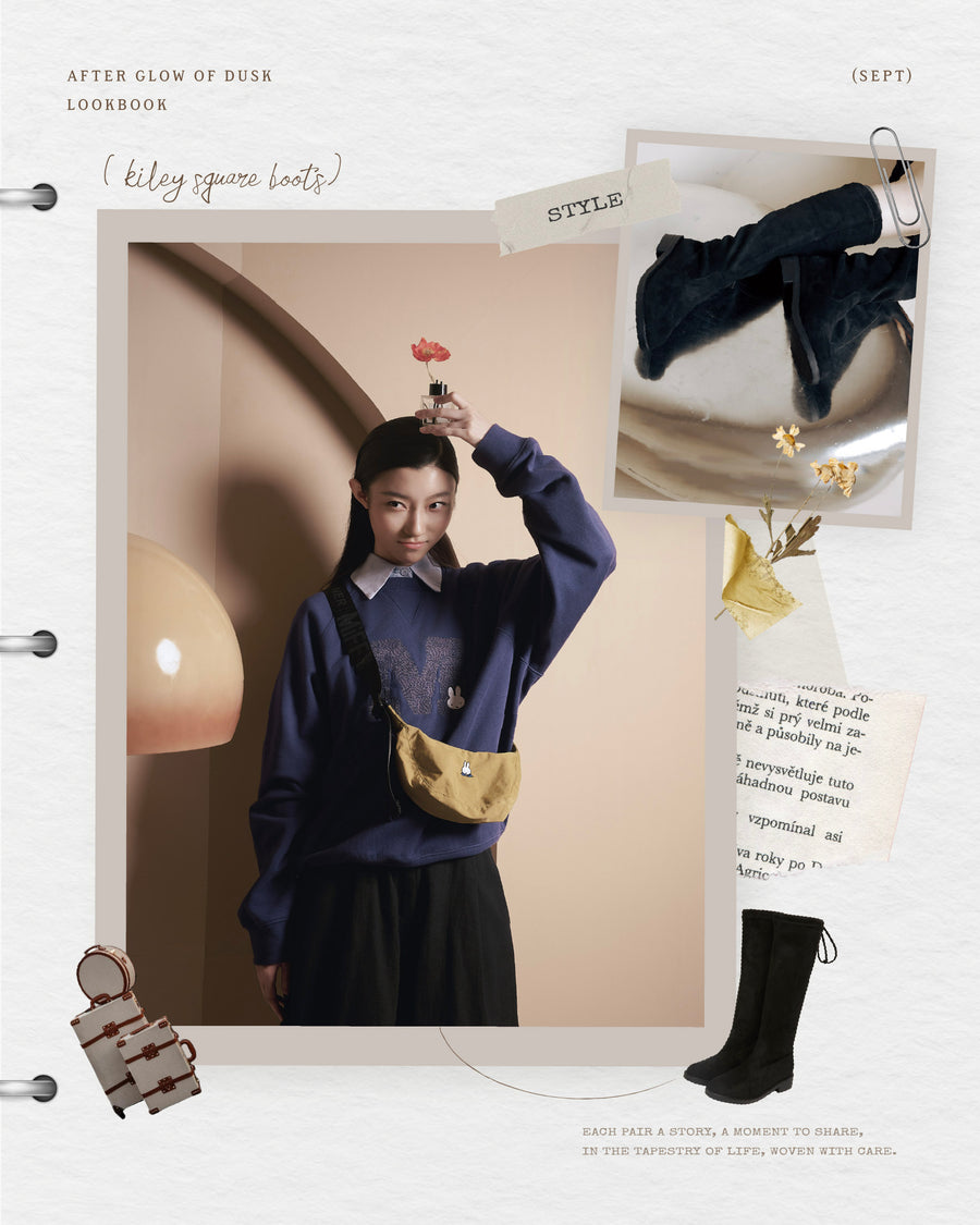 Kiley Slim Suede Boots - Long Length (BLK)