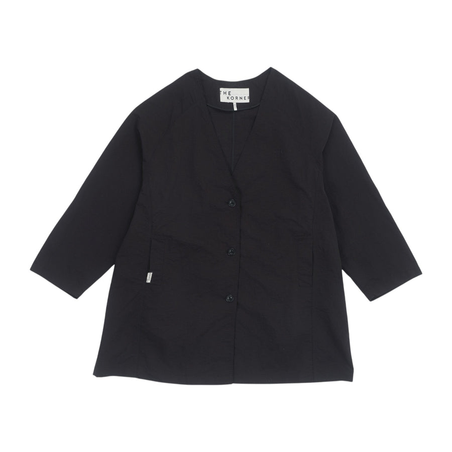 Collarless Overshirt - Black (BLK)