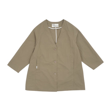 Collarless Overshirt - Khaki (KHK)