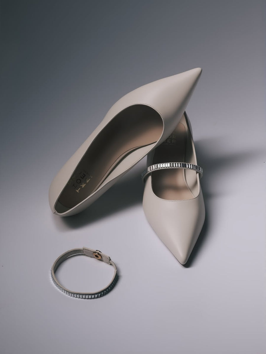 Klassic Stripe Heels - Beige (BEI)